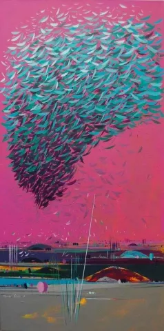 "isimsiz" eseri TAMER BİLGİÇ tarafından 2013 yılında 120x60 cm ölçülerinde Tuval üzeri akrilik boya tekniği ile yapılmıştır.