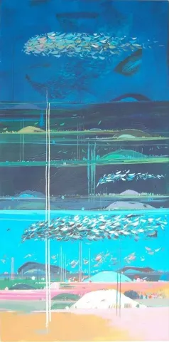 TAMER BİLGİÇ — “isimsiz”, 2013 "isimsiz" eseri TAMER BİLGİÇ tarafından 2013 yılında 120x60 cm ölçülerinde Tuval üzeri akrilik boya tekniği ile yapılmıştır.