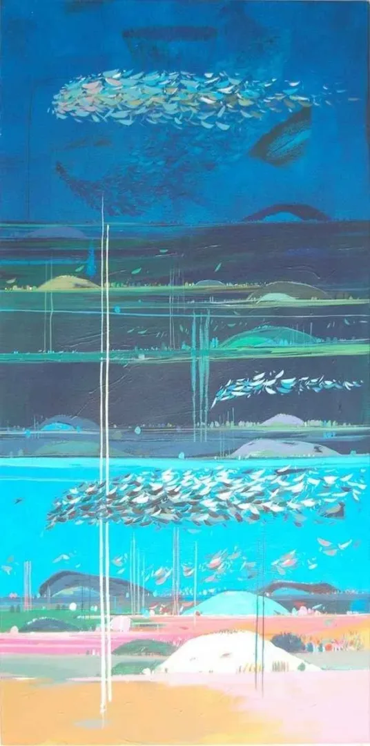 "isimsiz" eseri TAMER BİLGİÇ tarafından 2013 yılında 120x60 cm ölçülerinde Tuval üzeri akrilik boya tekniği ile yapılmıştır.