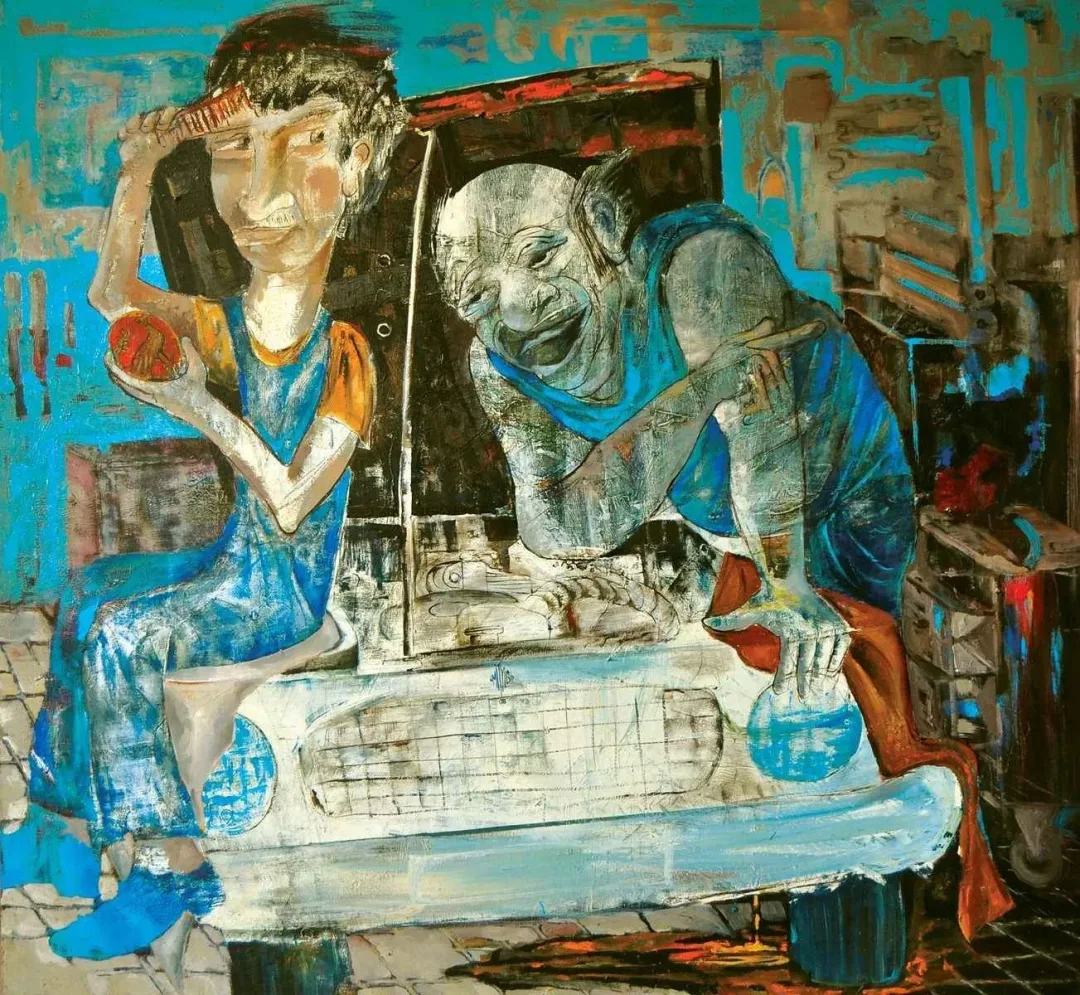 "Arkası Kuşlu Ayna" eseri ÜMİT YİĞİT tarafından 2008 yılında 130x140 cm ölçülerinde Tuval üzeri yağlı boya tekniği ile yapılmıştır.