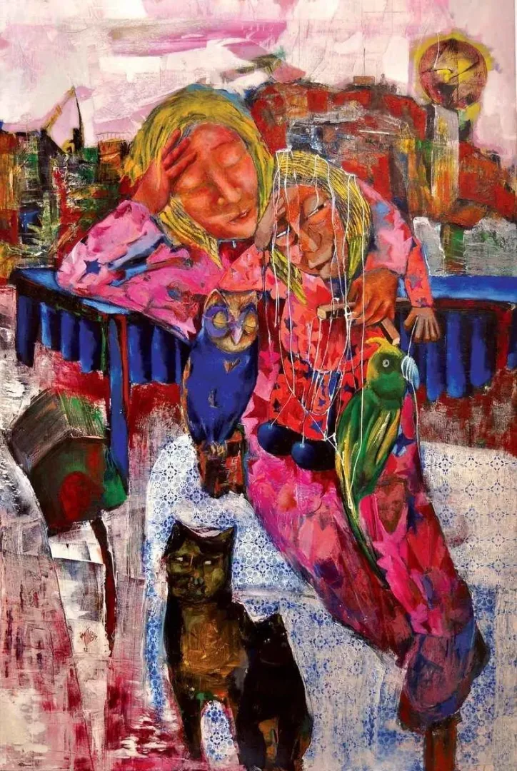 yakınlaştır "Bipolar" eseri ÜMİT YİĞİT tarafından 2012 yılında 150x100 cm ölçülerinde Tuval üzeri yağlı boya tekniği ile yapılmıştır.