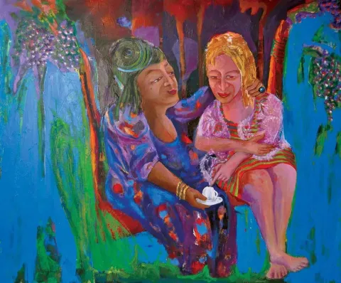 "Kankalar Falda" eseri ÜMİT YİĞİT tarafından 2013 yılında 100x120 cm ölçülerinde Tuval üzeri yağlı boya tekniği ile yapılmıştır.