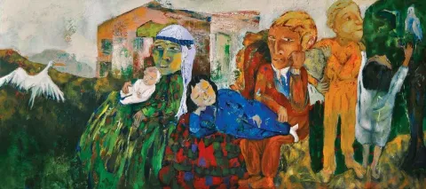 ÜMİT YİĞİT — “Mardin”, 2012 "Mardin" eseri ÜMİT YİĞİT tarafından 2012 yılında 60x135 cm ölçülerinde Tuval üzeri yağlı boya tekniği ile yapılmıştır.