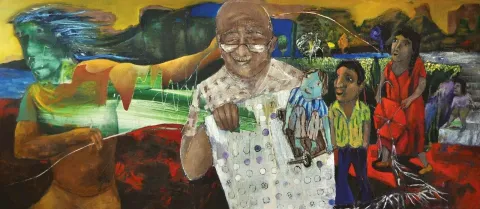 ÜMİT YİĞİT — “Şans Talih”, 2012 "Şans Talih" eseri ÜMİT YİĞİT tarafından 2012 yılında 60x135 cm ölçülerinde Tuval üzeri yağlı boya tekniği ile yapılmıştır.