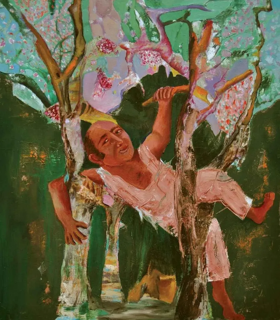 yakınlaştır "Bahara Tutunmak" eseri ÜMİT YİĞİT tarafından 2013 yılında 70x80 cm ölçülerinde Tuval üzeri yağlı boya tekniği ile yapılmıştır.