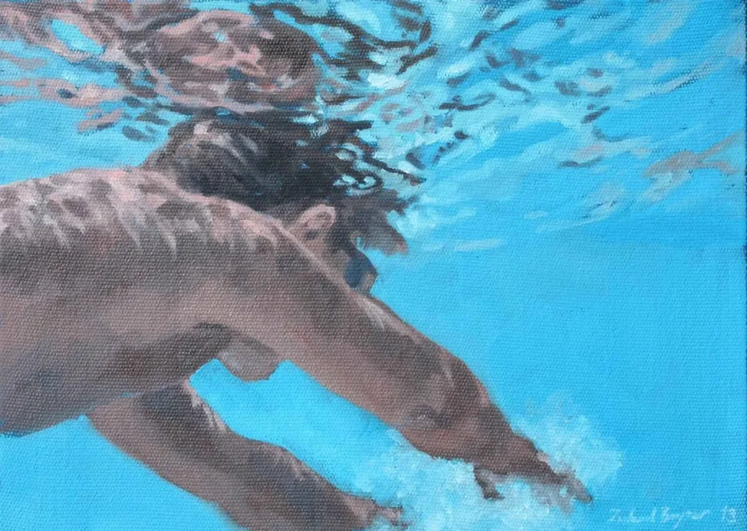 "Yüzmek" eseri ZUHAL BAYSAR tarafından 2013 yılında 25x35 cm ölçülerinde Tuval üzeri yağlı boya tekniği ile yapılmıştır.