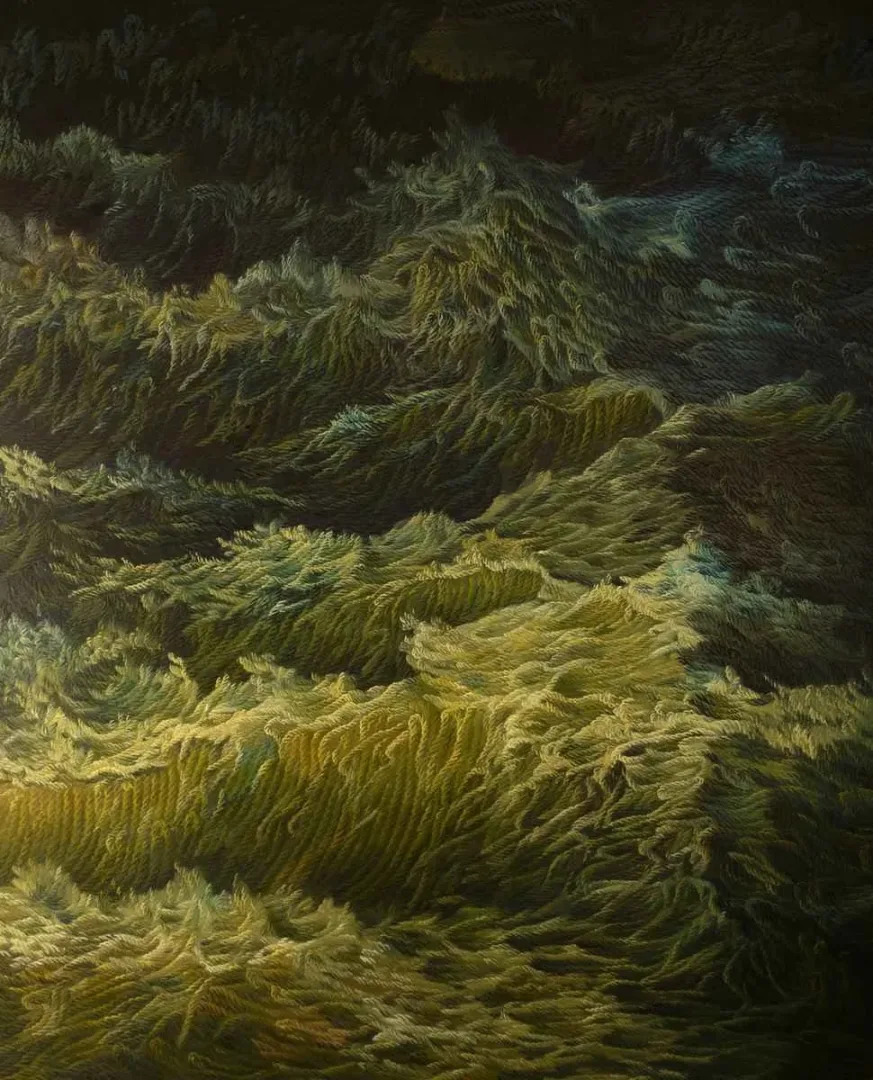 "İçsel Dokunmalar Üzerine" eseri AHMET YEŞİL tarafından 2014 yılında 160x120 cm ölçülerinde Tuval üzeri yağlı boya tekniği ile yapılmıştır.