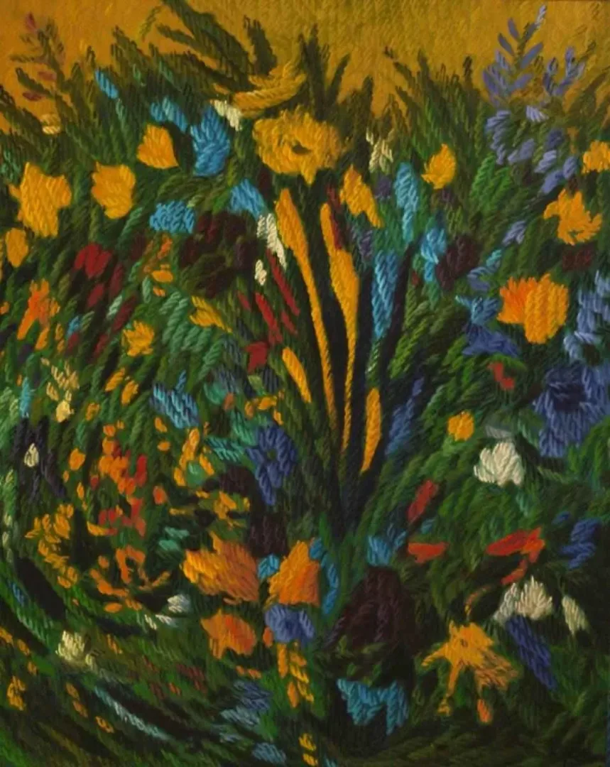 yakınlaştır "Benim Çiçeklerim 4" eseri AHMET YEŞİL tarafından 2013 yılında 90x70 cm ölçülerinde Tuval üzeri yağlı boya tekniği ile yapılmıştır.