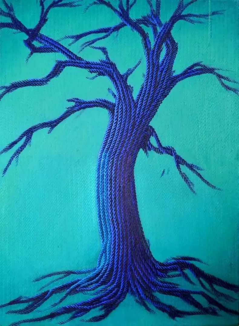 yakınlaştır "Mavi Ağacın Öyküsü" eseri AHMET YEŞİL tarafından 2013 yılında 150x100 cm ölçülerinde Tuval üzeri yağlı boya tekniği ile yapılmıştır.