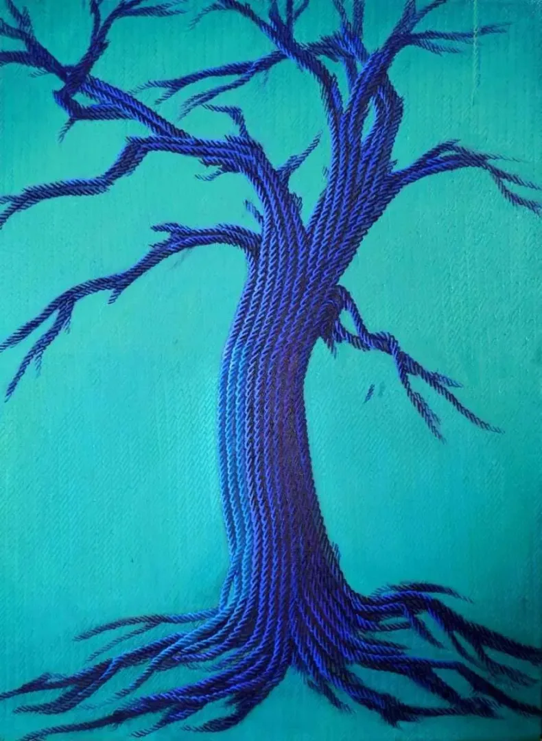 yakınlaştır "Mavi Ağacın Öyküsü" eseri AHMET YEŞİL tarafından 2013 yılında 150x100 cm ölçülerinde Tuval üzeri yağlı boya tekniği ile yapılmıştır.