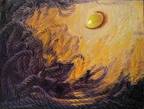 "Yaşama Dokunuş" eseri AHMET YEŞİL tarafından 2011 yılında 27x35 cm ölçülerinde Tuval üzeri yağlı boya tekniği ile yapılmıştır.