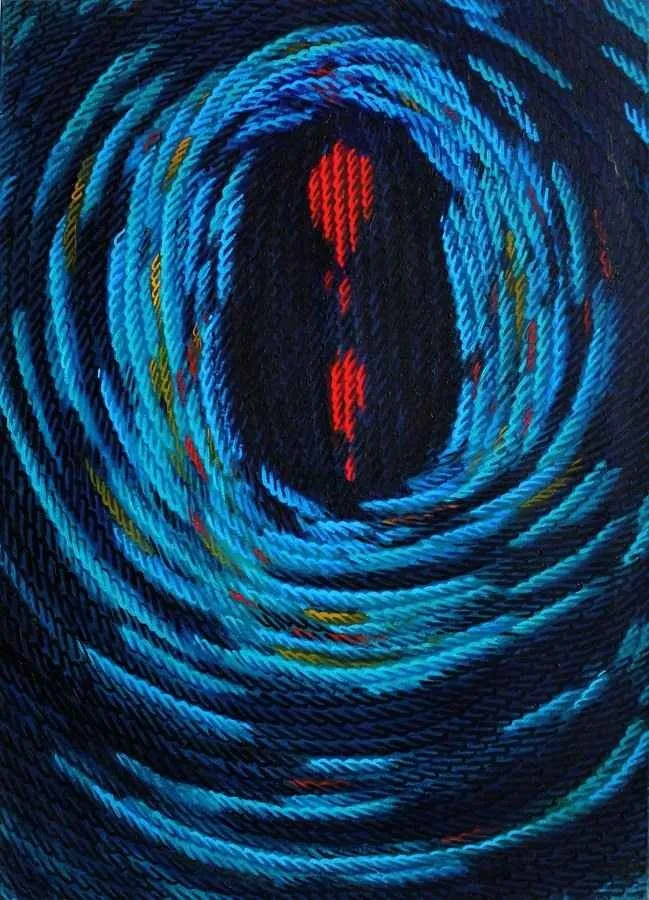 yakınlaştır "Mavi Üzerine Notlar" eseri AHMET YEŞİL tarafından 2012 yılında 81x65 cm ölçülerinde Tuval üzeri yağlı boya tekniği ile yapılmıştır.