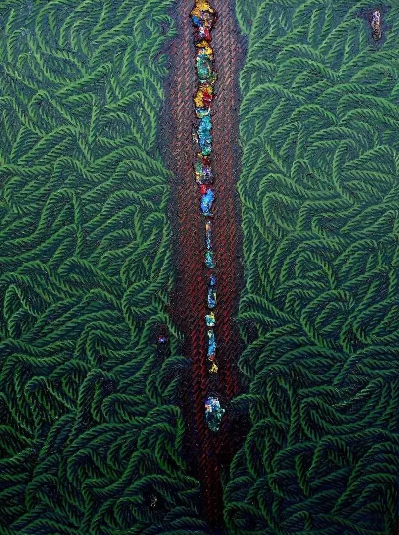 yakınlaştır "Tarihsiz Günlükler-II" eseri AHMET YEŞİL tarafından 2014 yılında 120x90 cm ölçülerinde Tuval üzeri yağlı boya tekniği ile yapılmıştır.
