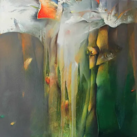 "İsimsiz Seri" eseri SERDAR LEBLEBİCİ tarafından 2012 yılında 120x120 cm ölçülerinde Tuval üzeri yağlı boya tekniği ile yapılmıştır.
