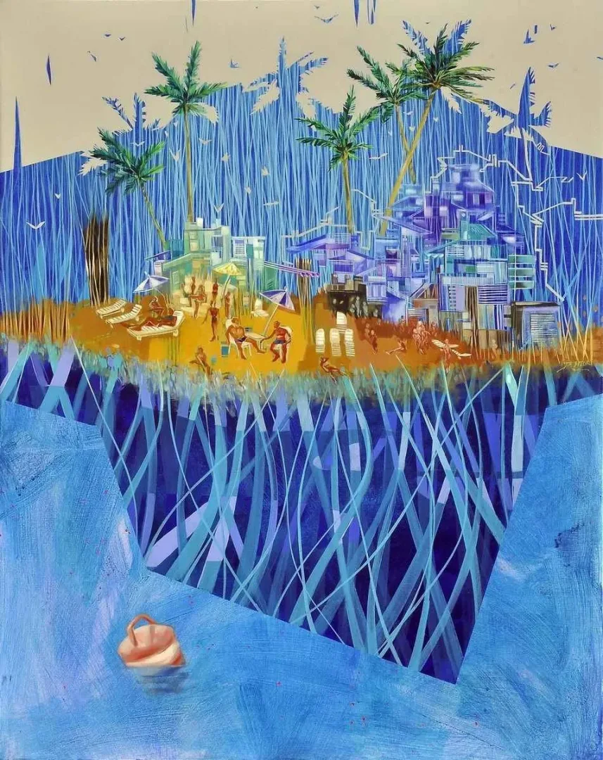"isimsiz" eseri BAKİ BODUR tarafından 2014 yılında 92x73 cm ölçülerinde Tuval üzeri akrilik boya tekniği ile yapılmıştır.