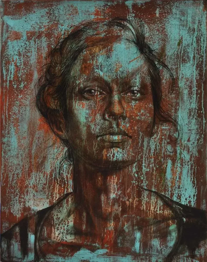 yakınlaştır "Kız Kardeş-II" eseri CEYHUN YAMAN tarafından 2014 yılında 92x73 cm ölçülerinde Tuval üzeri akrilik boya tekniği ile yapılmıştır.