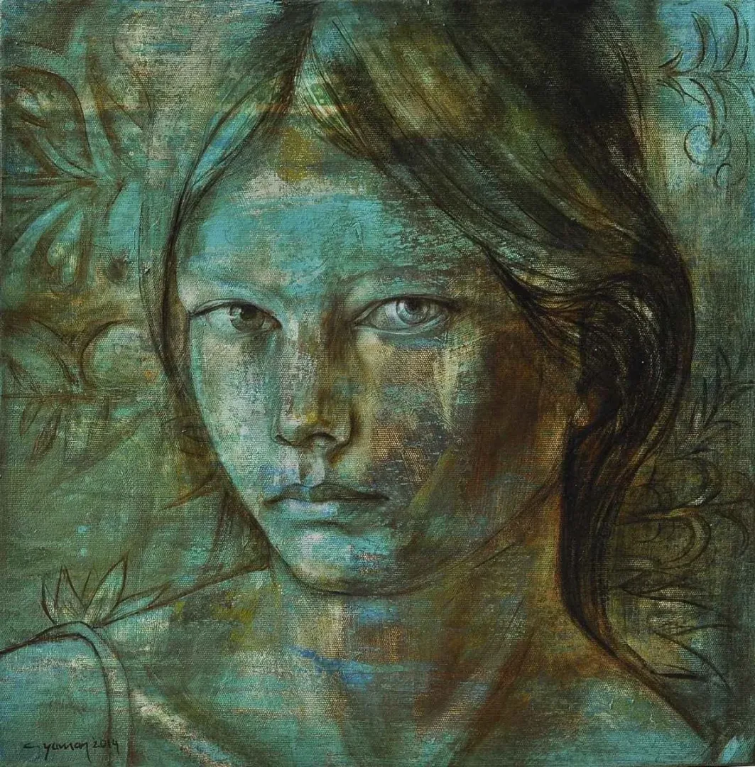 "isimsiz" eseri CEYHUN YAMAN tarafından 2014 yılında 40x40 cm ölçülerinde Tuval üzeri akrilik boya tekniği ile yapılmıştır.