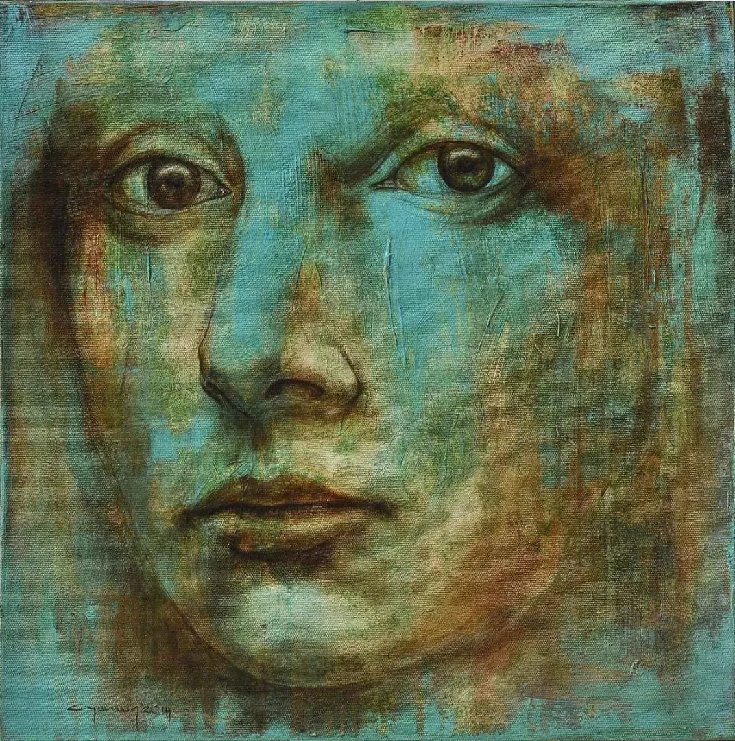 "isimsiz" eseri CEYHUN YAMAN tarafından 2014 yılında 40x40 cm ölçülerinde Tuval üzeri akrilik boya tekniği ile yapılmıştır.