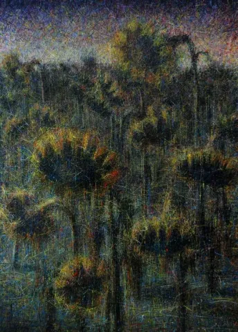 "isimsiz" eseri NEVRES AKIN tarafından 2014 yılında 200x150 cm ölçülerinde Tuval üzeri yağlı boya tekniği ile yapılmıştır.