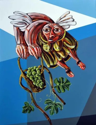 ERHAN LANPİR — “isimsiz”, 2014 "isimsiz" eseri ERHAN LANPİR tarafından 2014 yılında 92x73 cm ölçülerinde Tuval üzeri akrilik boya tekniği ile yapılmıştır.