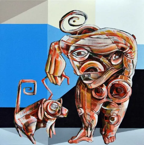 ERHAN LANPİR — “isimsiz”, 2014 "isimsiz" eseri ERHAN LANPİR tarafından 2014 yılında 40x40 cm ölçülerinde Tuval üzeri akrilik boya tekniği ile yapılmıştır.