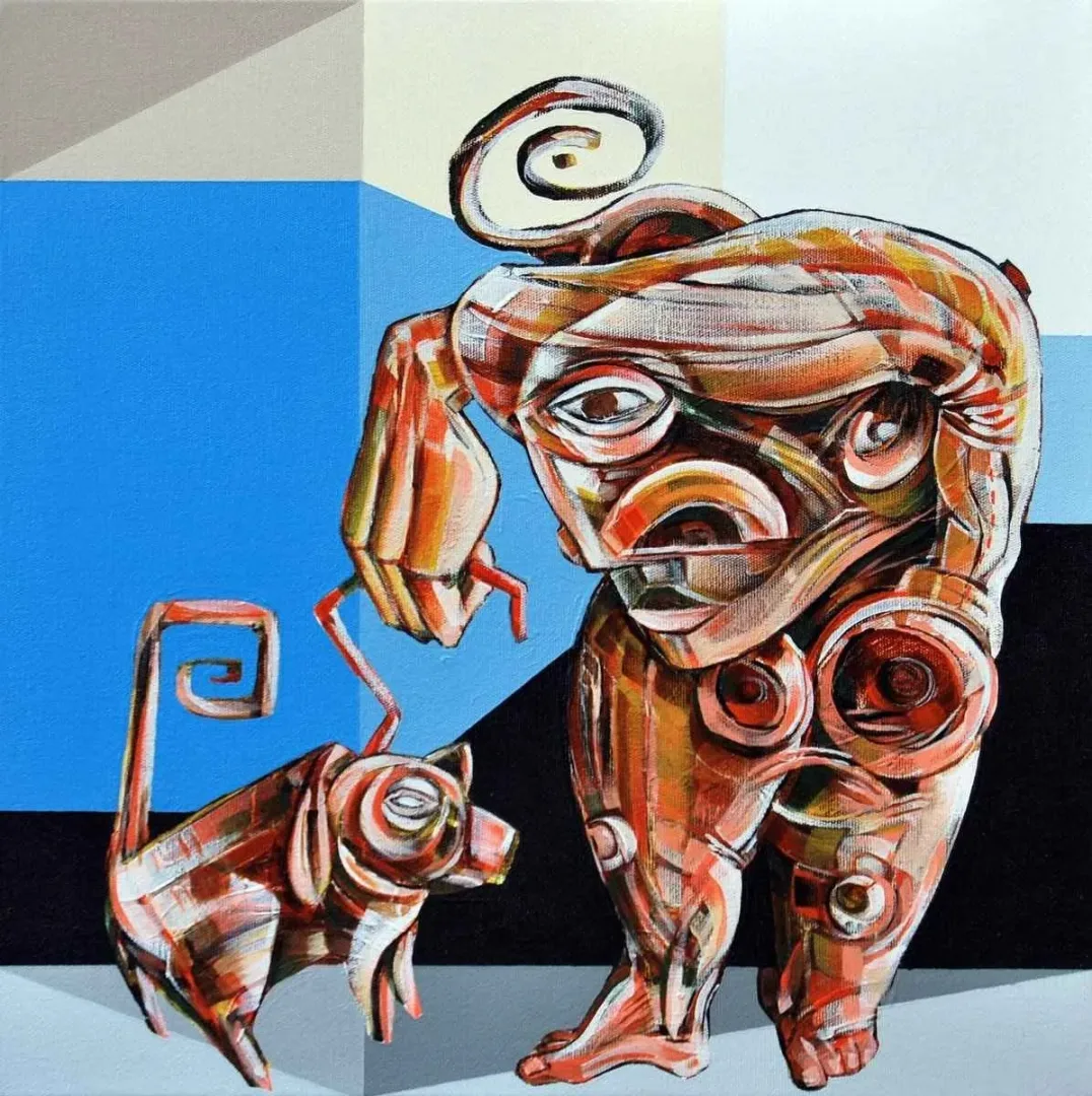 "isimsiz" eseri ERHAN LANPİR tarafından 2014 yılında 40x40 cm ölçülerinde Tuval üzeri akrilik boya tekniği ile yapılmıştır.