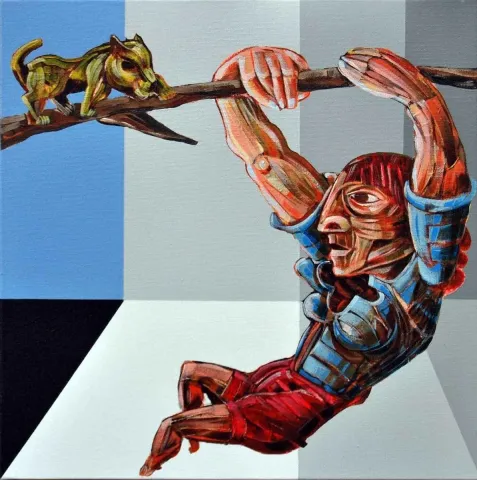ERHAN LANPİR — “isimsiz”, 2014 "isimsiz" eseri ERHAN LANPİR tarafından 2014 yılında 40x40 cm ölçülerinde Tuval üzeri akrilik boya tekniği ile yapılmıştır.