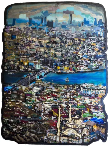 EMRE LÜLE — “Altınboynuz”, 2014 "Altınboynuz" eseri EMRE LÜLE tarafından 2014 yılında 200x150 cm ölçülerinde Pleksiglas+Ahşap tekniği ile yapılmıştır.