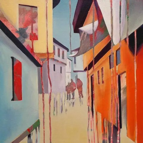 "isimsiz" eseri MEVLÜT AKAR tarafından 2014 yılında 40x40 cm ölçülerinde Tuval üzeri akrilik boya tekniği ile yapılmıştır.