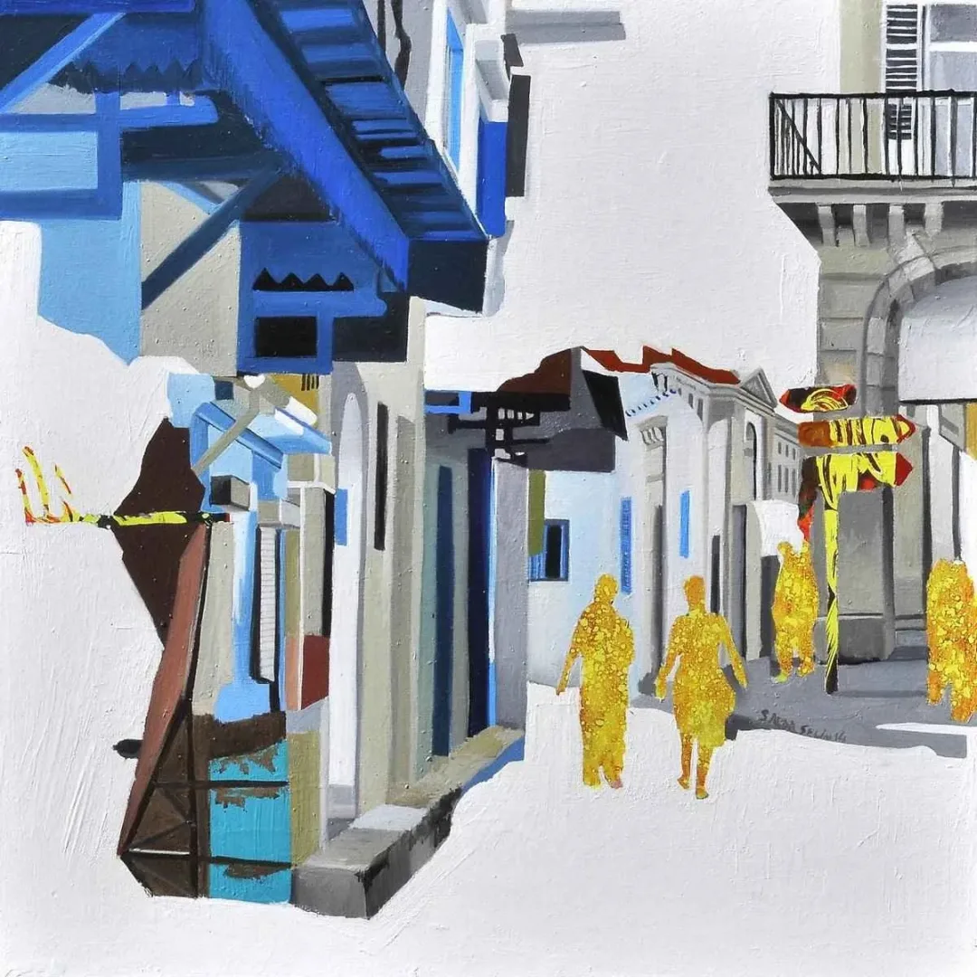ARDA SELİM — “isimsiz”, 2014 "isimsiz" eseri ARDA SELİM tarafından 2014 yılında 40x40 cm ölçülerinde Tuval üzeri karışık teknik tekniği ile yapılmıştır.