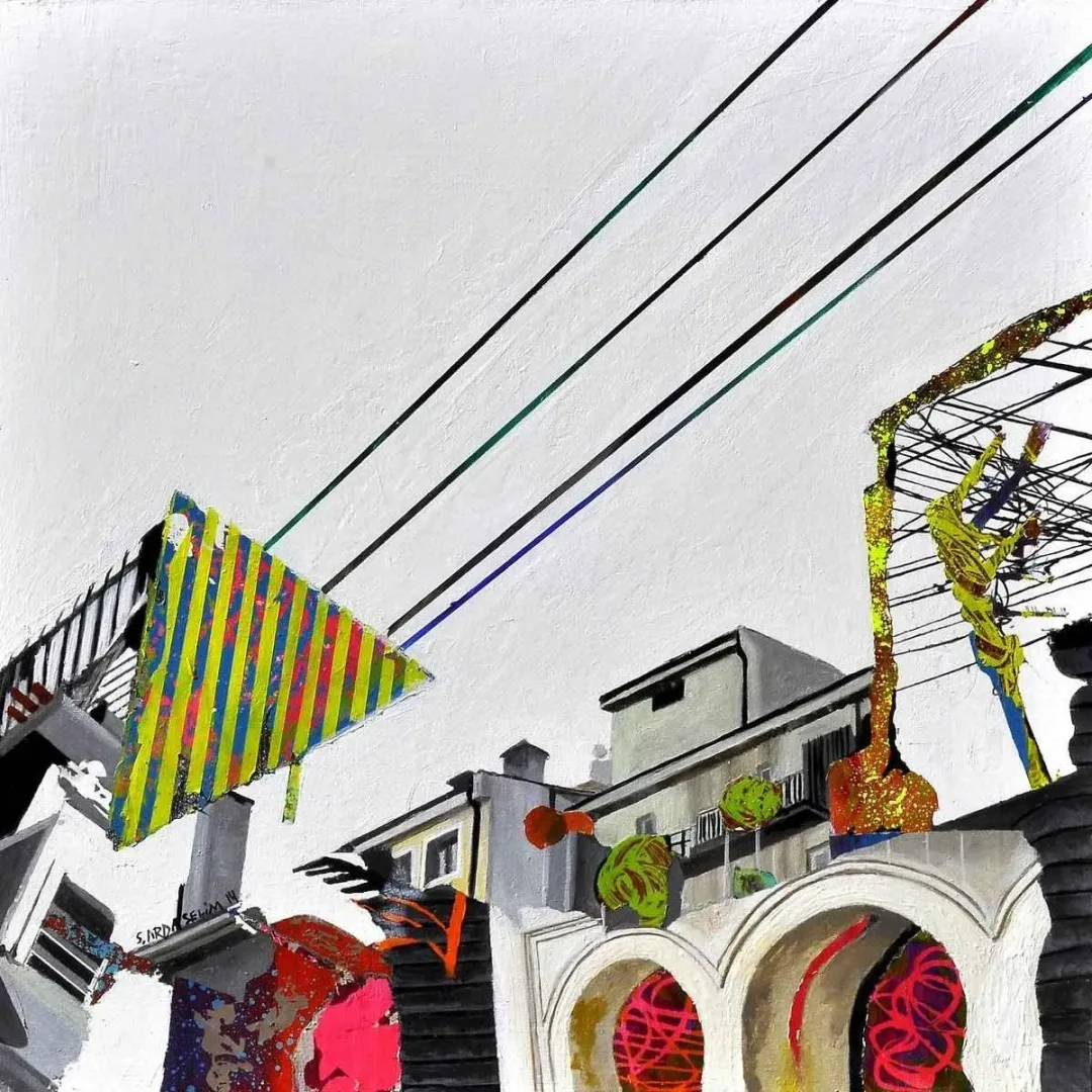 ARDA SELİM — “isimsiz”, 2014 "isimsiz" eseri ARDA SELİM tarafından 2014 yılında 40x40 cm ölçülerinde Tuval üzeri karışık teknik tekniği ile yapılmıştır.