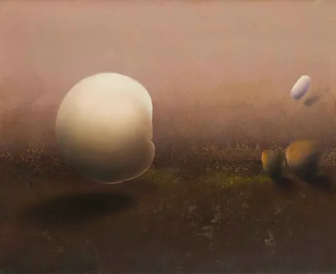 "75. Yol gösterici nokta" eseri EKREM KAHRAMAN tarafından 2013 yılında 118x138 cm ölçülerinde Tuval üzeri yağlı boya tekniği ile yapılmıştır.