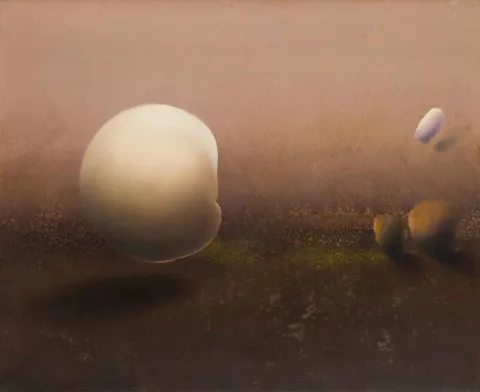 "75. Yol gösterici nokta" eseri EKREM KAHRAMAN tarafından 2013 yılında 118x138 cm ölçülerinde Tuval üzeri yağlı boya tekniği ile yapılmıştır.