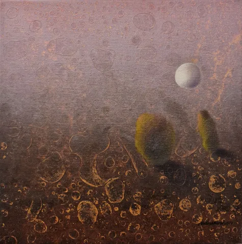 "isimsiz" eseri EKREM KAHRAMAN tarafından 2014 yılında 30x30 cm ölçülerinde Tuval üzeri yağlı boya tekniği ile yapılmıştır.