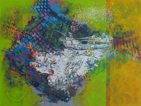 ENGİN KORKMAZ — “isimsiz”, 2014 "isimsiz" eseri ENGİN KORKMAZ tarafından 2014 yılında 90x120 cm ölçülerinde Tuval üzeri akrilik boya tekniği ile yapılmıştır.