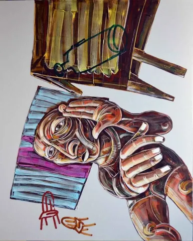 ERHAN LANPİR — “Serbest Düşüş”, 2014 "Serbest Düşüş" eseri ERHAN LANPİR tarafından 2014 yılında 93x72 cm ölçülerinde Tuval üzeri akrilik boya tekniği ile yapılmıştır.