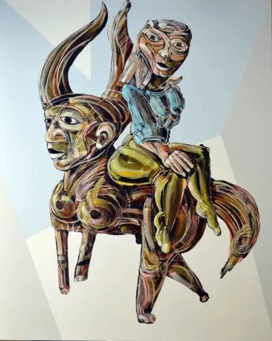 ERHAN LANPİR — “Yol arkadaşı”, 2014 "Yol arkadaşı" eseri ERHAN LANPİR tarafından 2014 yılında 93x72 cm ölçülerinde Tuval üzeri akrilik boya tekniği ile yapılmıştır.