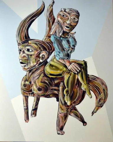 ERHAN LANPİR — “Yol arkadaşı”, 2014 "Yol arkadaşı" eseri ERHAN LANPİR tarafından 2014 yılında 93x72 cm ölçülerinde Tuval üzeri akrilik boya tekniği ile yapılmıştır.