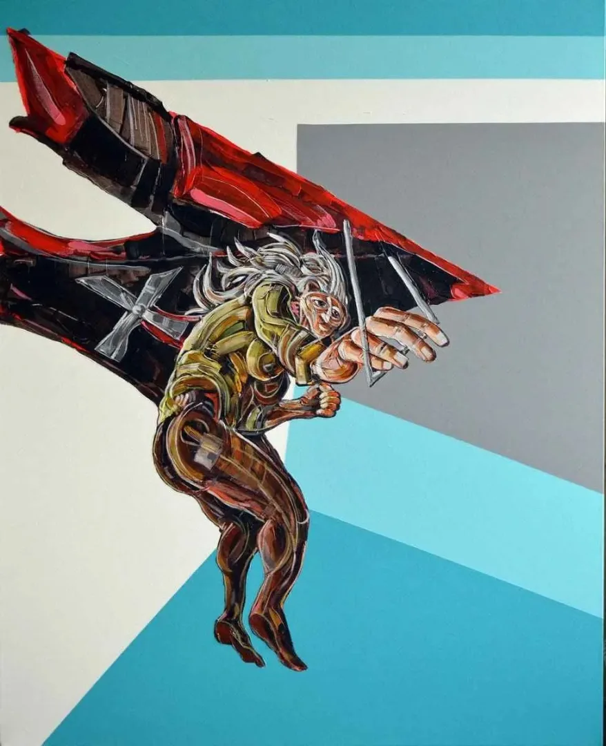 yakınlaştır "Delta Kanat" eseri ERHAN LANPİR tarafından 2014 yılında 93x72 cm ölçülerinde Tuval üzeri akrilik boya tekniği ile yapılmıştır.
