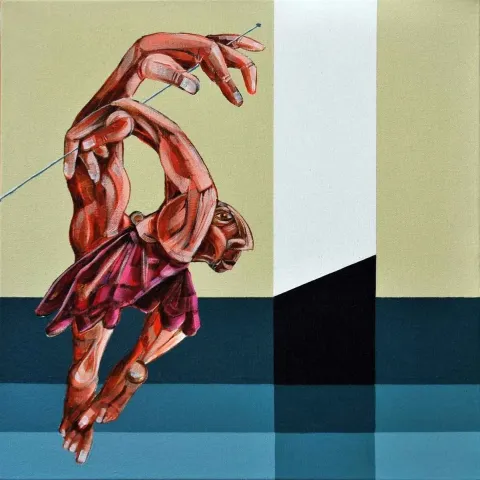 ERHAN LANPİR — “İp Cambazı”, 2014 "İp Cambazı" eseri ERHAN LANPİR tarafından 2014 yılında 40x40 cm ölçülerinde Tuval üzeri akrilik boya tekniği ile yapılmıştır.