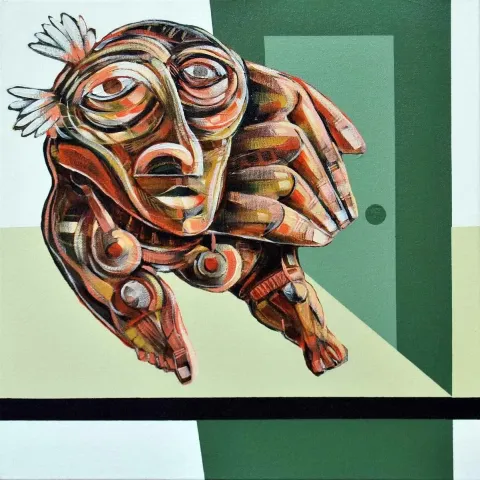 ERHAN LANPİR — “Kapı Kapı”, 2014 "Kapı Kapı" eseri ERHAN LANPİR tarafından 2014 yılında 40x40 cm ölçülerinde Tuval üzeri akrilik boya tekniği ile yapılmıştır.