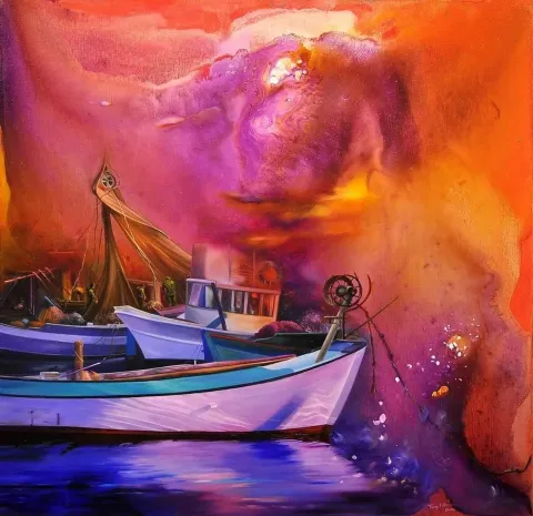 "isimsiz" eseri TURGUT AKARSU tarafından 2014 yılında 60x60 cm ölçülerinde Tuval üzeri yağlı boya tekniği ile yapılmıştır.