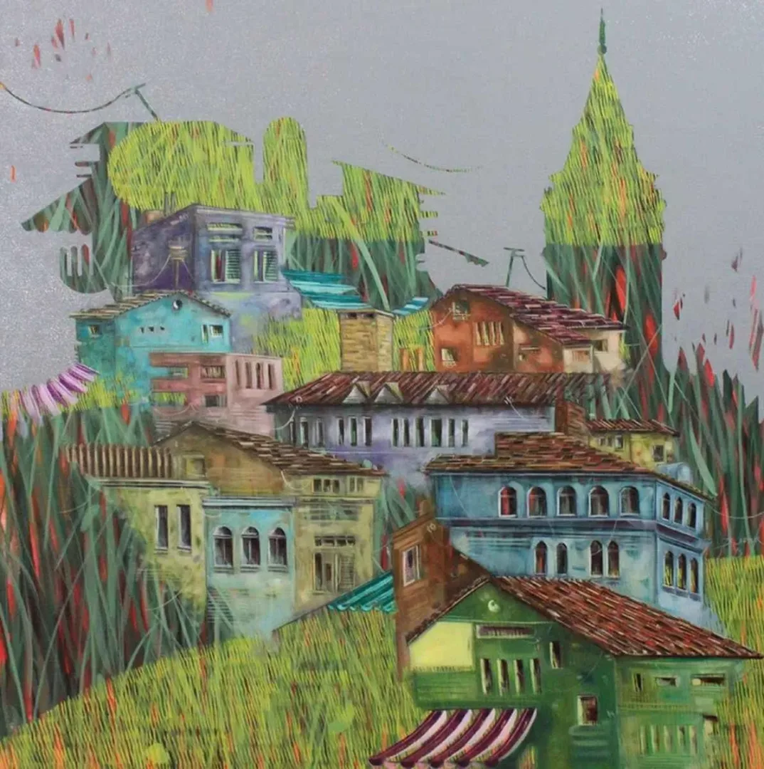 "isimsiz" eseri BAKİ BODUR tarafından 2013 yılında 70x70 cm ölçülerinde Tuval üzeri yağlı boya tekniği ile yapılmıştır.