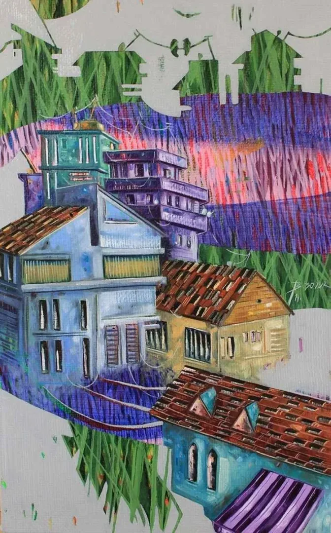 "isimsiz" eseri BAKİ BODUR tarafından 2014 yılında 25x40 cm ölçülerinde Tuval üzeri yağlı boya tekniği ile yapılmıştır.