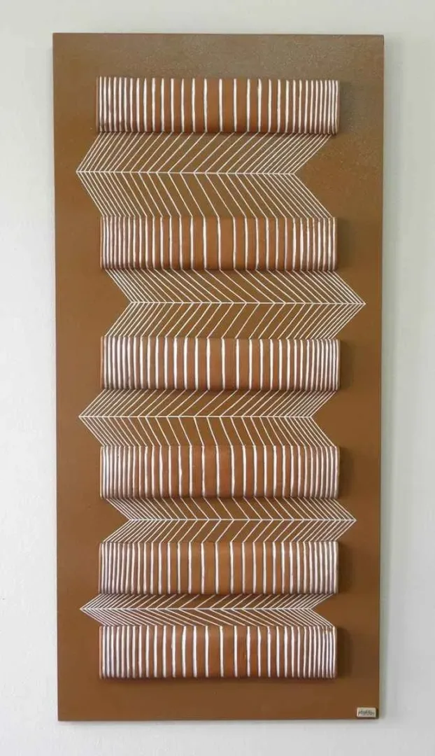 "Optik Pano VIII" eseri PINAR BAKLAN ÖNAL tarafından 2013 yılında 78x37 cm ölçülerinde Seramik tekniği ile yapılmıştır.