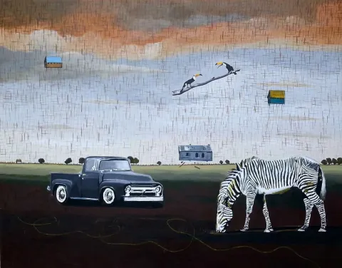 HAKAN ADA — “Düş 1”, 2014 "Düş 1" eseri HAKAN ADA tarafından 2014 yılında 116x144 cm ölçülerinde Tuval üzeri akrilik boya tekniği ile yapılmıştır.