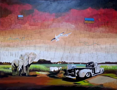 "Düş 10" eseri HAKAN ADA tarafından 2014 yılında 116x144 cm ölçülerinde Tuval üzeri akrilik boya tekniği ile yapılmıştır.