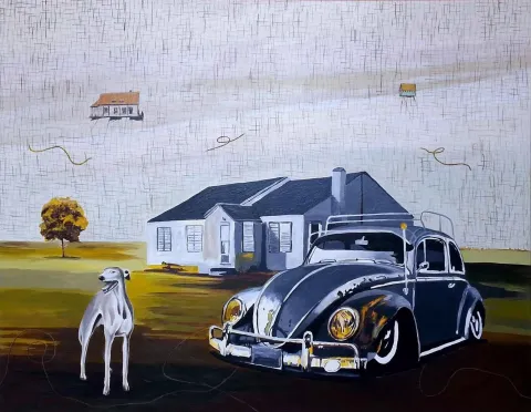 HAKAN ADA — “Düş 11”, 2014 "Düş 11" eseri HAKAN ADA tarafından 2014 yılında 116x144 cm ölçülerinde Tuval üzeri akrilik boya tekniği ile yapılmıştır.
