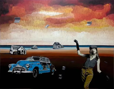 HAKAN ADA — “Düş 14”, 2014 "Düş 14" eseri HAKAN ADA tarafından 2014 yılında 150x190 cm ölçülerinde Tuval üzeri akrilik boya tekniği ile yapılmıştır.
