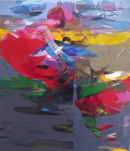 HAKAN ERASLAN tarafından 2014 yılında 150x126 cm ölçülerinde Tuval üzeri akrilik boya tekniği ile yapılmıştır.
